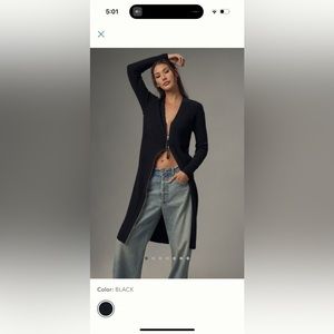 Anthropologie Pilcro Faux Leather Trim Duster, Size Small